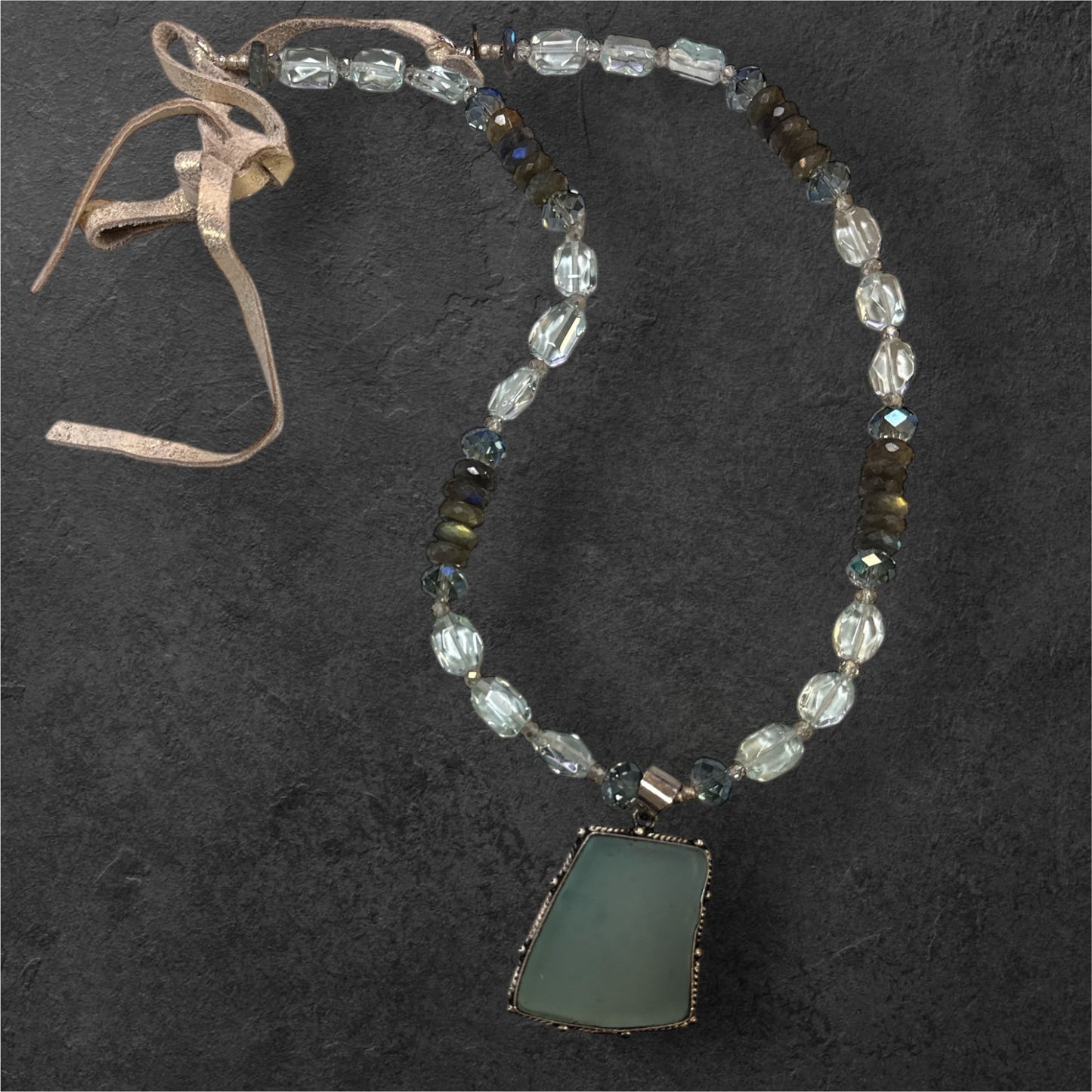 A Rare Bird Blue Glass Neckless