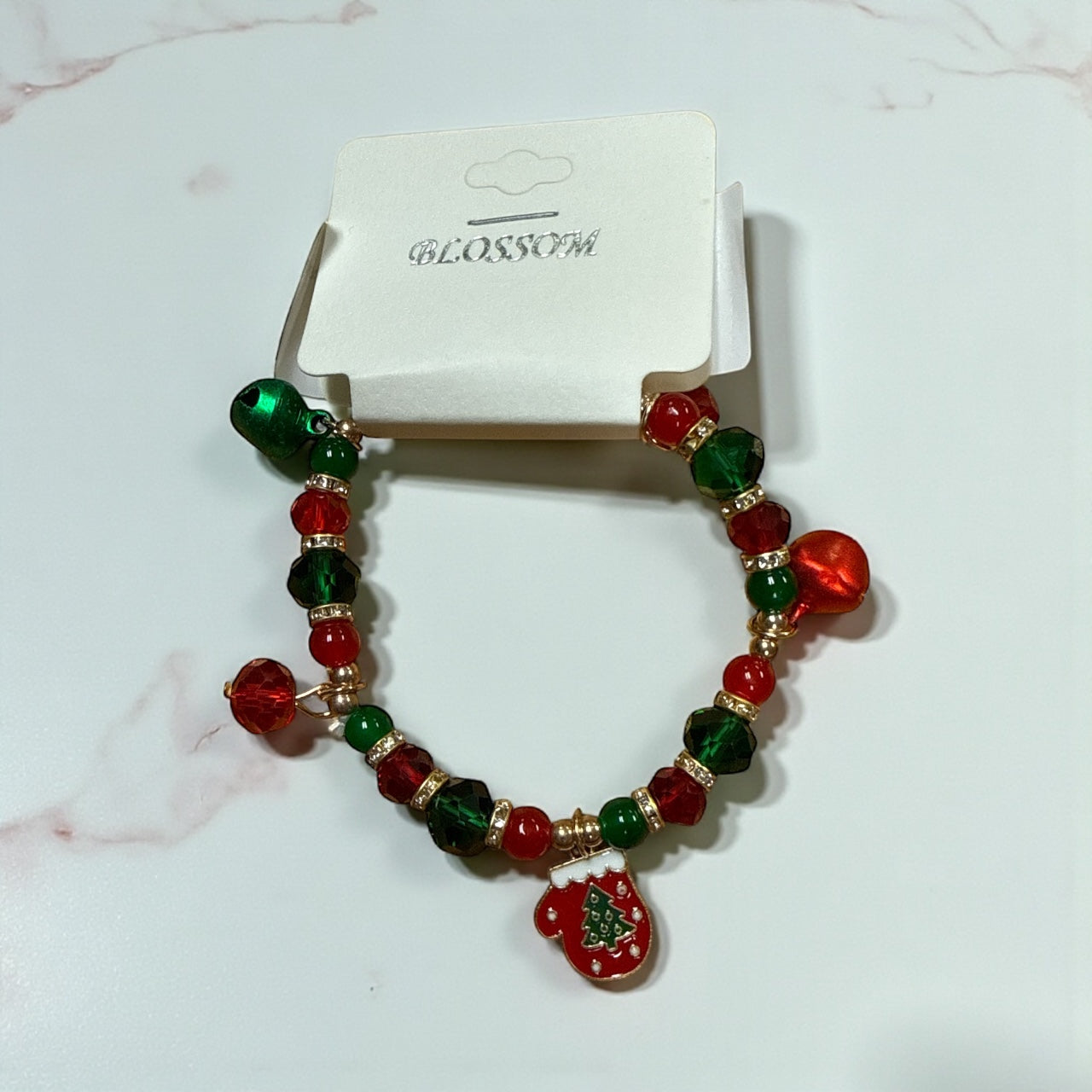 Holiday Beaded Charm Bracelet