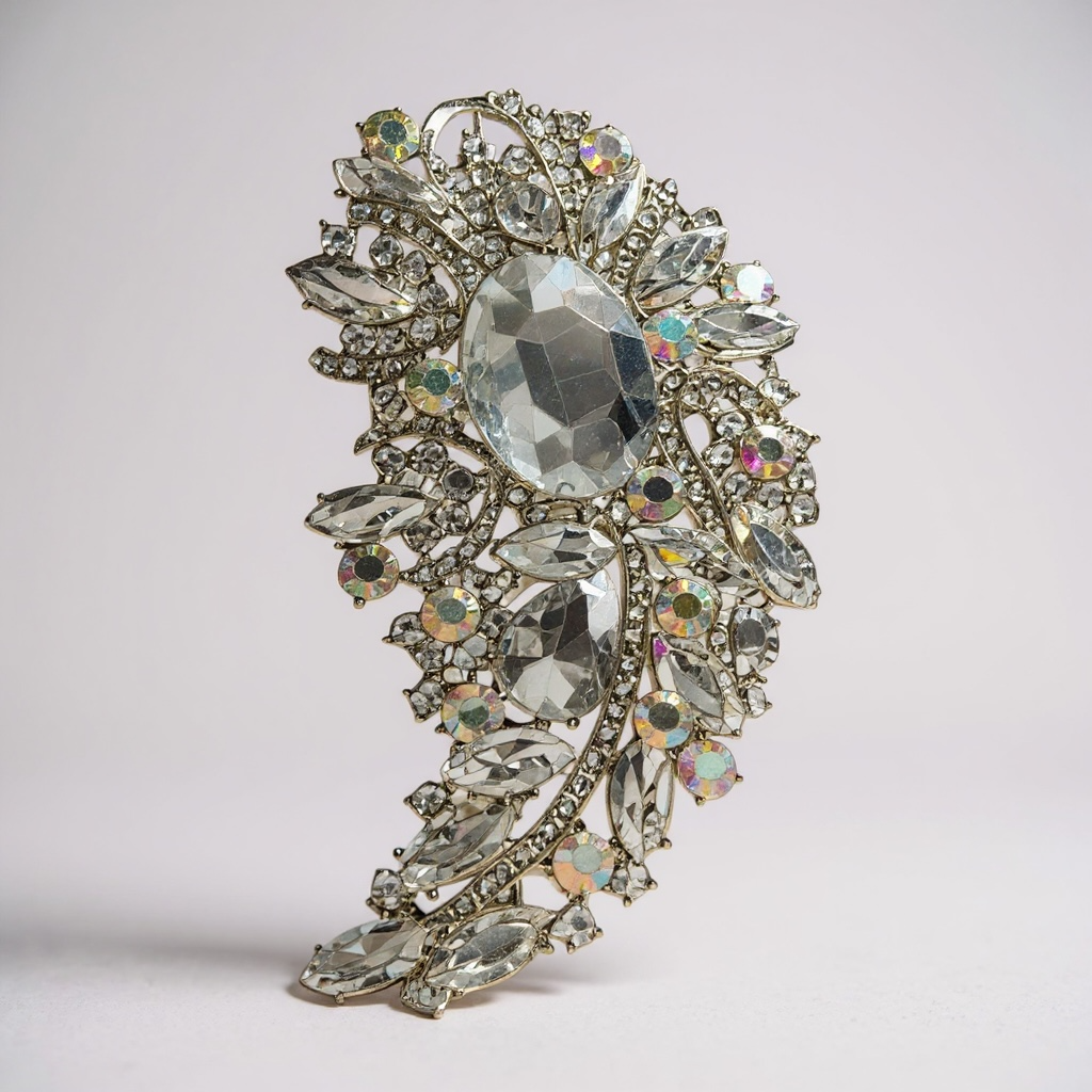 Floral Rhinestone Brooches