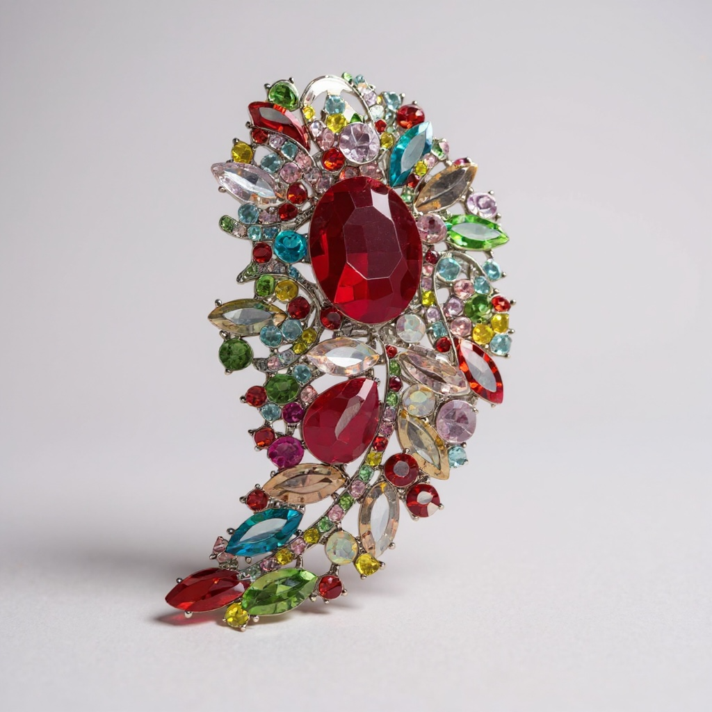 Floral Rhinestone Brooches