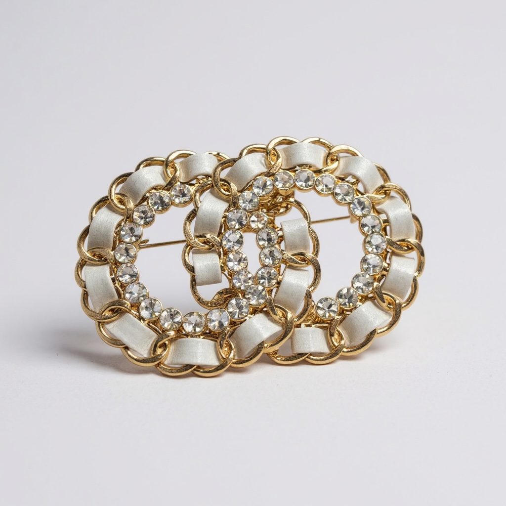 Gold Ribbin Brooch