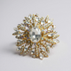 Golden Crystal Burst Brooch