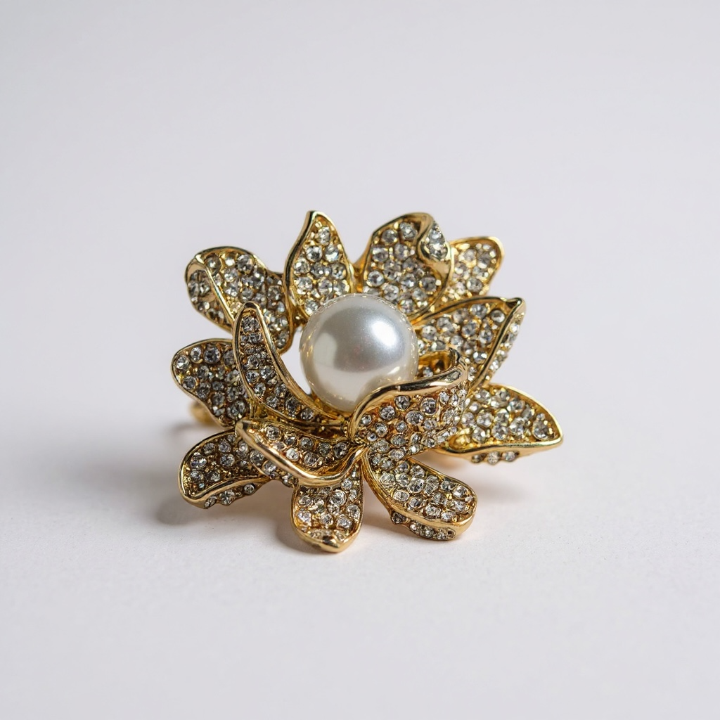 Rose Pearl Brooch