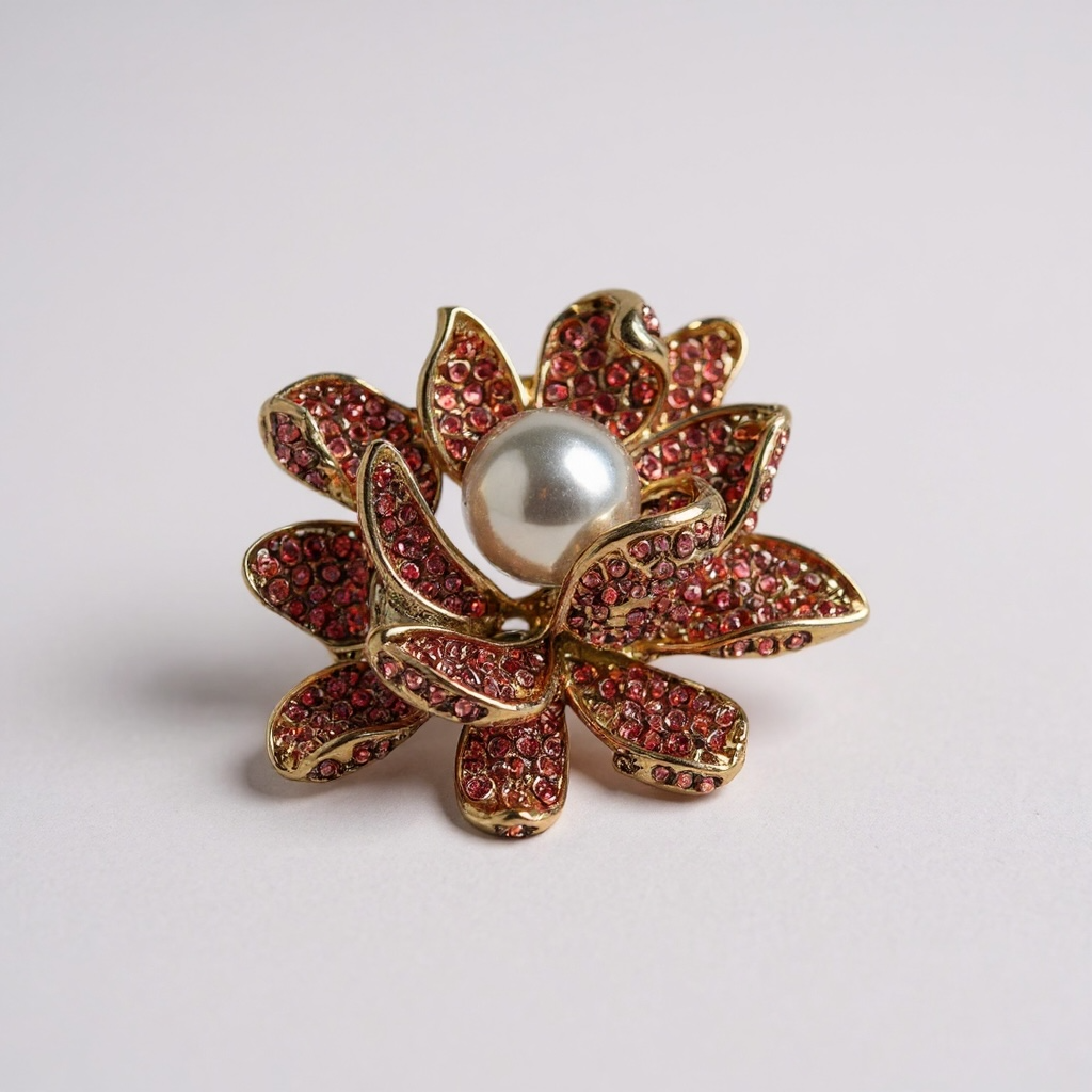 Rose Pearl Brooch