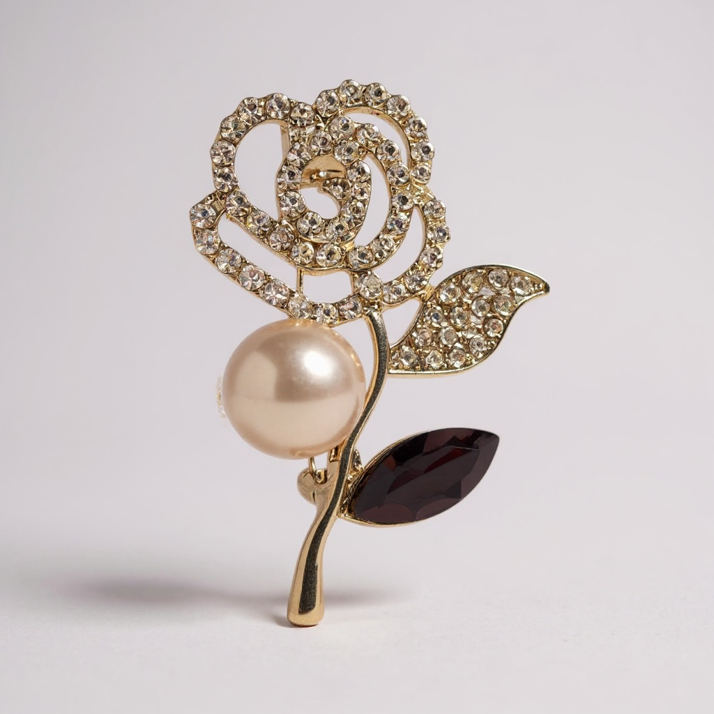 Pearl Rose Brooch