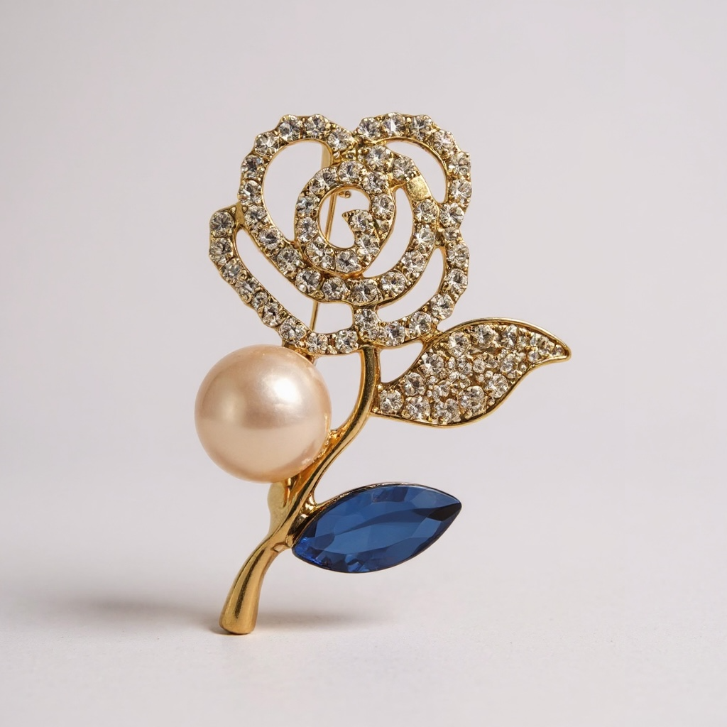 Pearl Rose Brooch