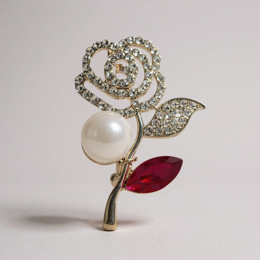 Pearl Rose Brooch