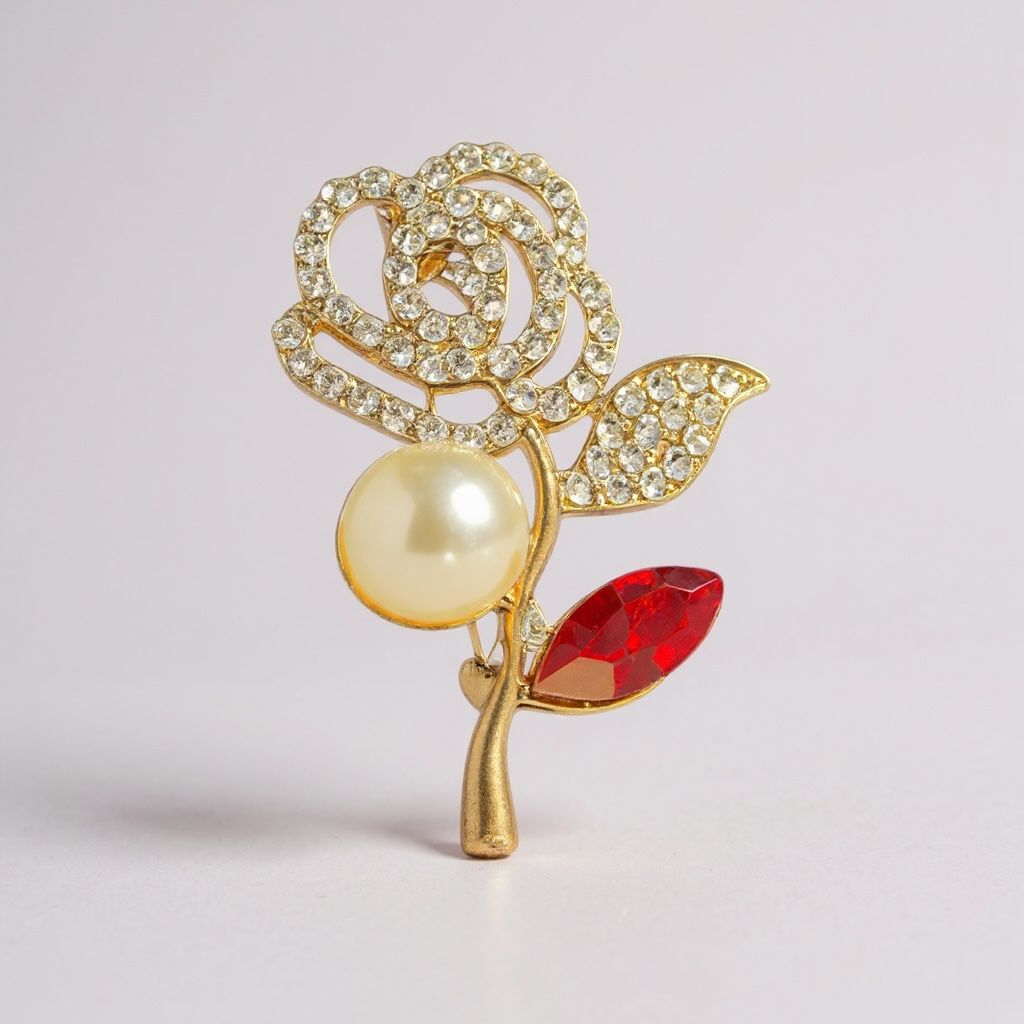 Pearl Rose Brooch