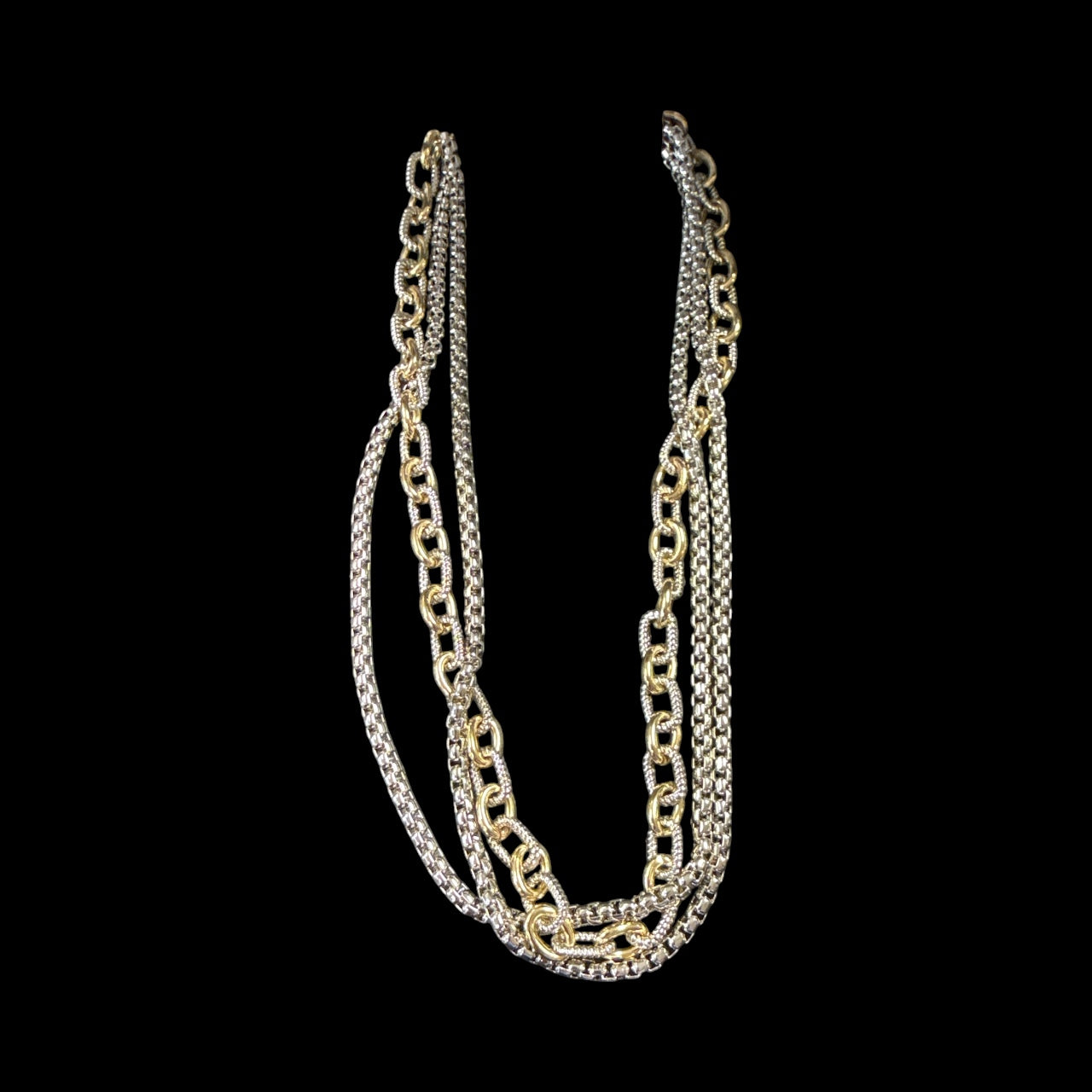Multi Strand Mixed Metal Necklace