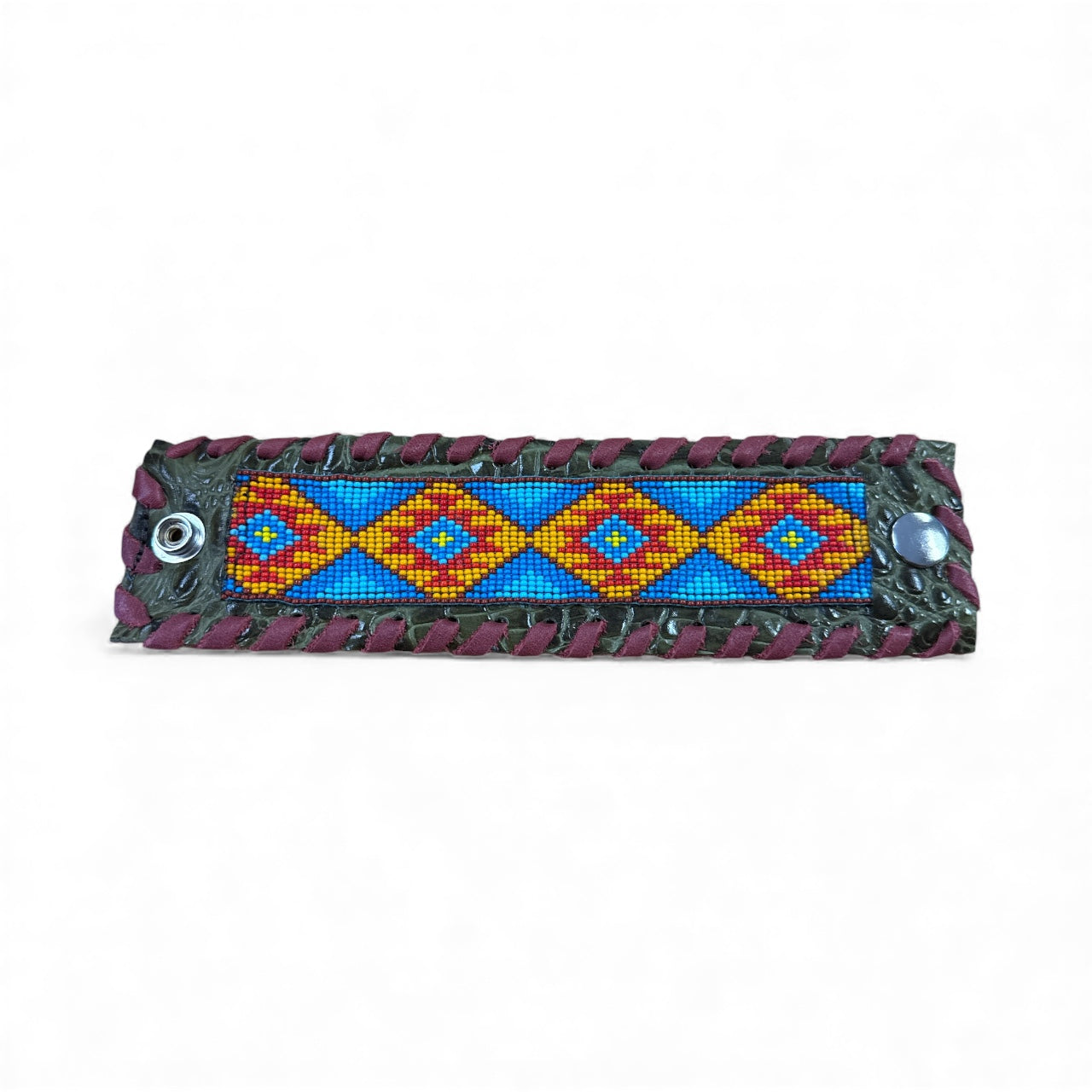 Kertman Aztec leather Snap Bracelet
