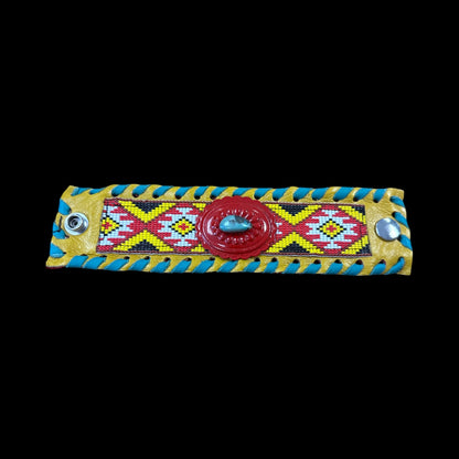 Kertman Aztec leather Snap Bracelet