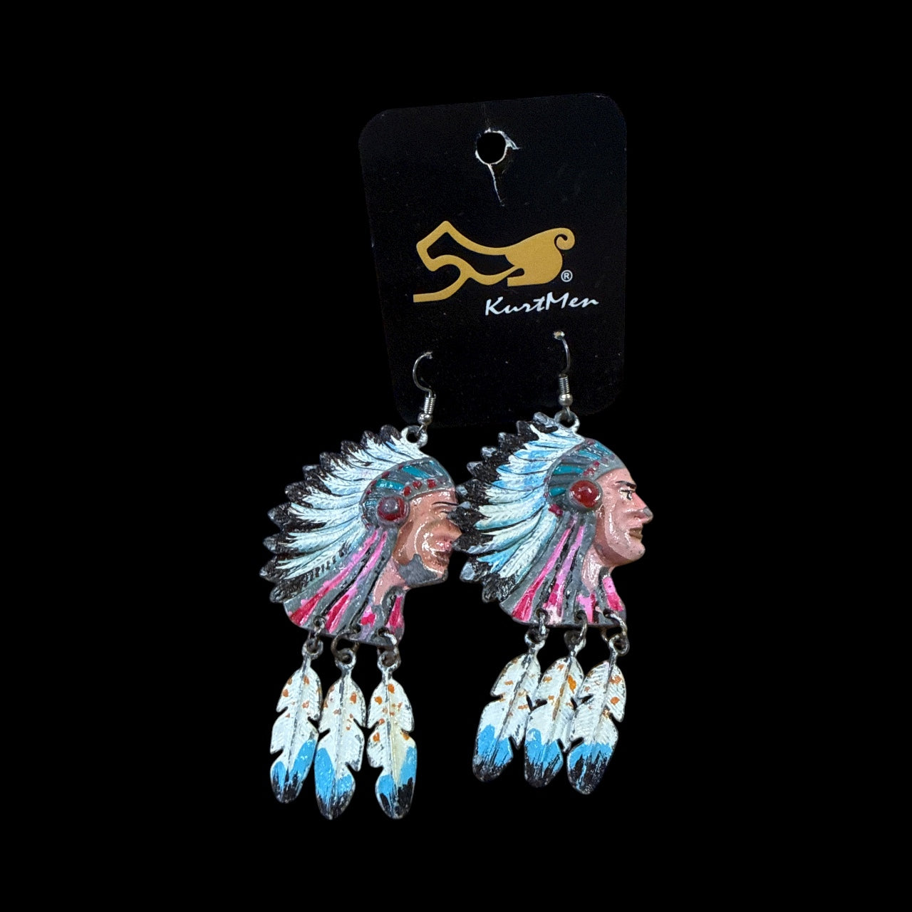 Kurtman Indian Head Earrings