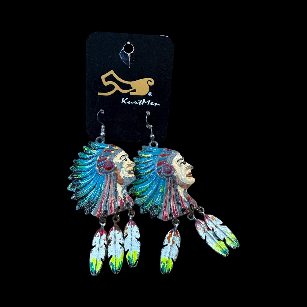 Kurtman Indian Head Earrings