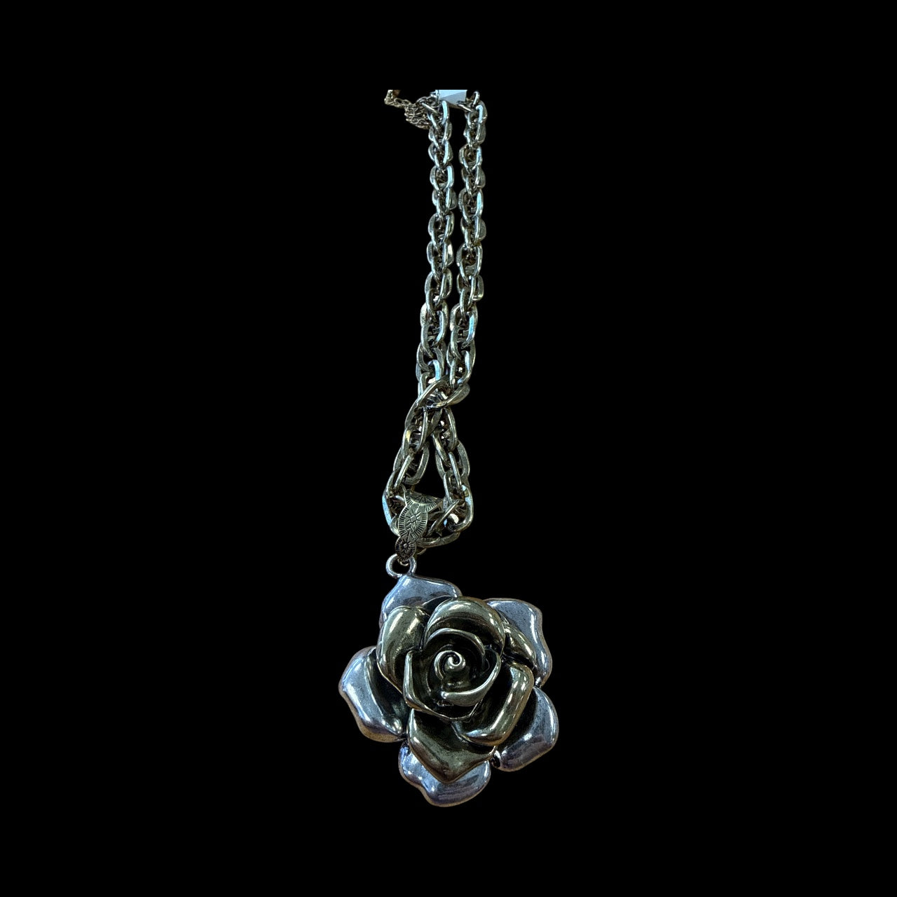 Accessories to Go Bronze Silver Rose Necklace