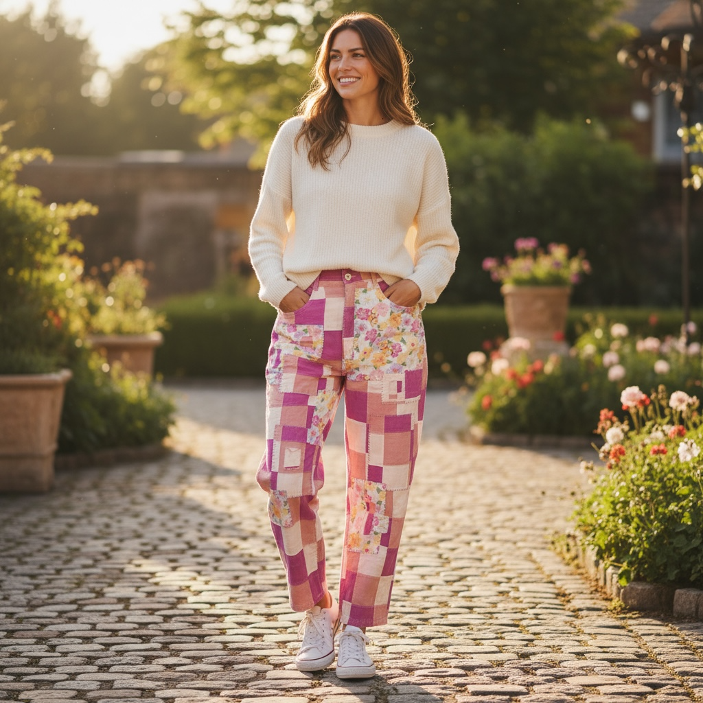 BlueVelevt Patch Work Print Pants