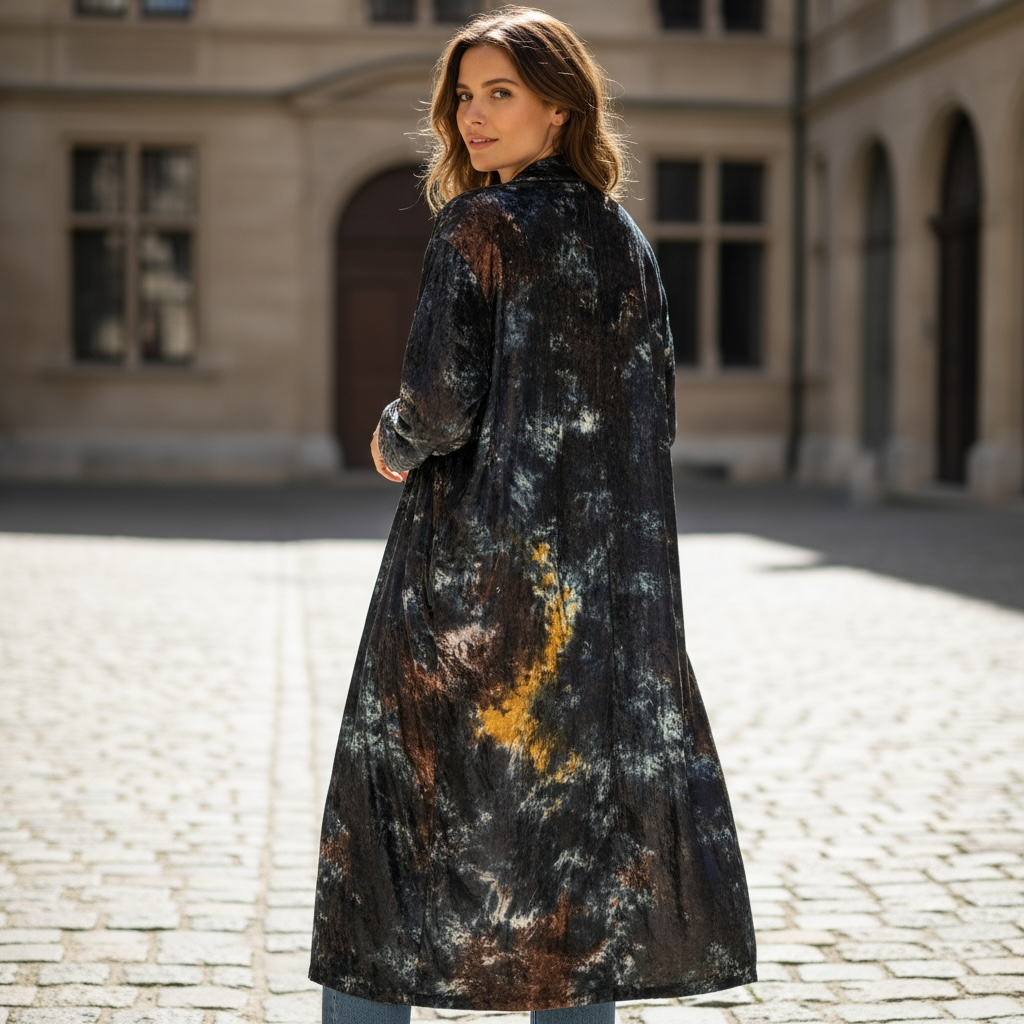 I Love Linen Tie Dye Velvet Duster