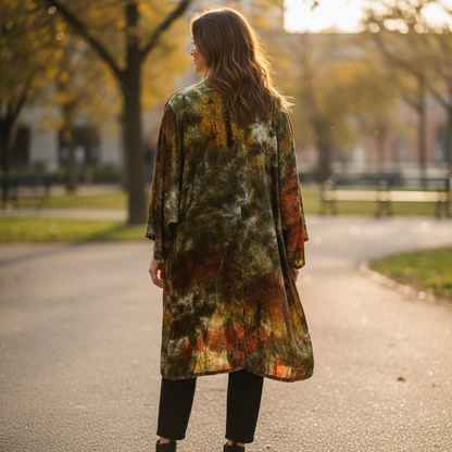 I Love Linen Tie Dye Velvet Duster