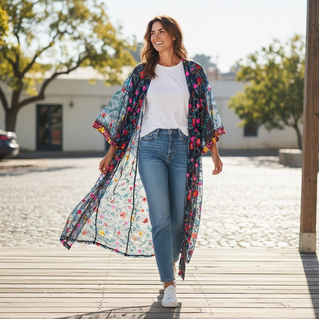 The Silver Tribe Embroidered duster