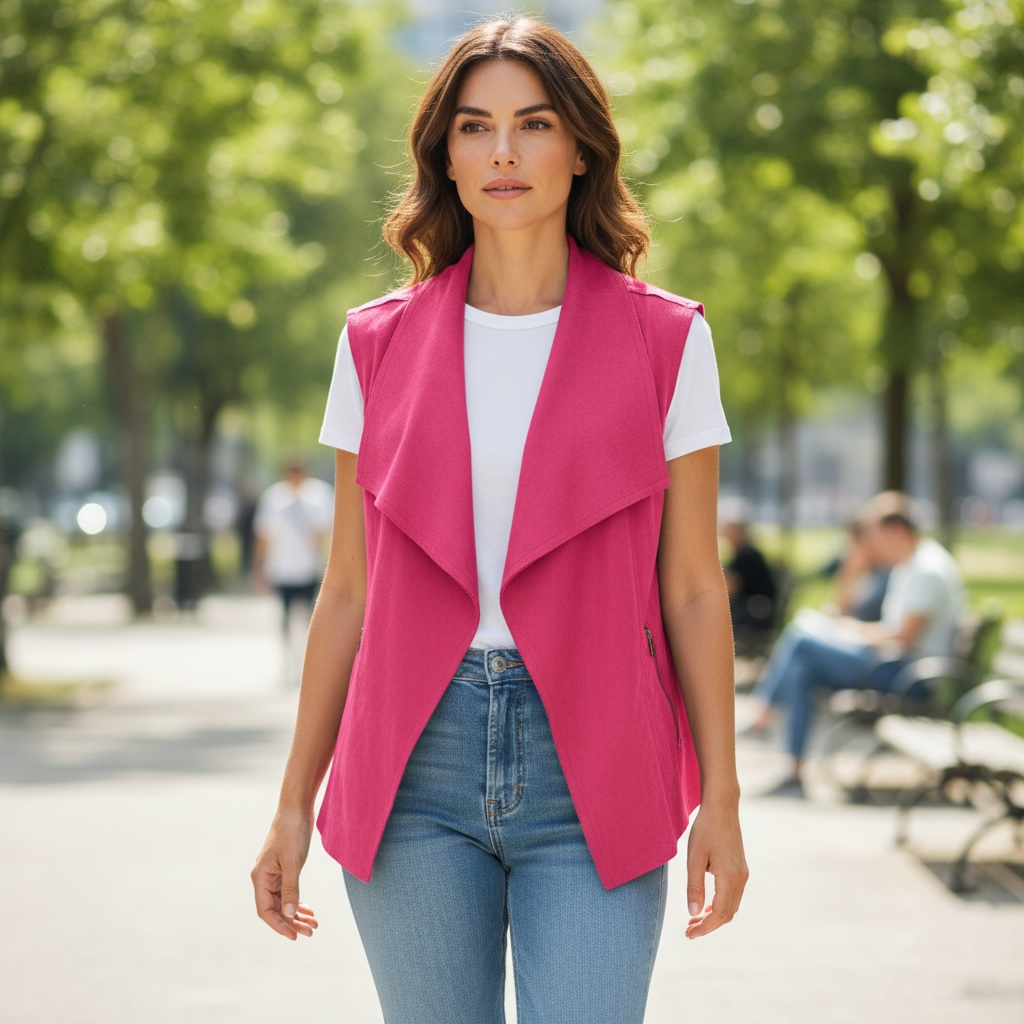 Hot Pink Suede Fringe Jacket