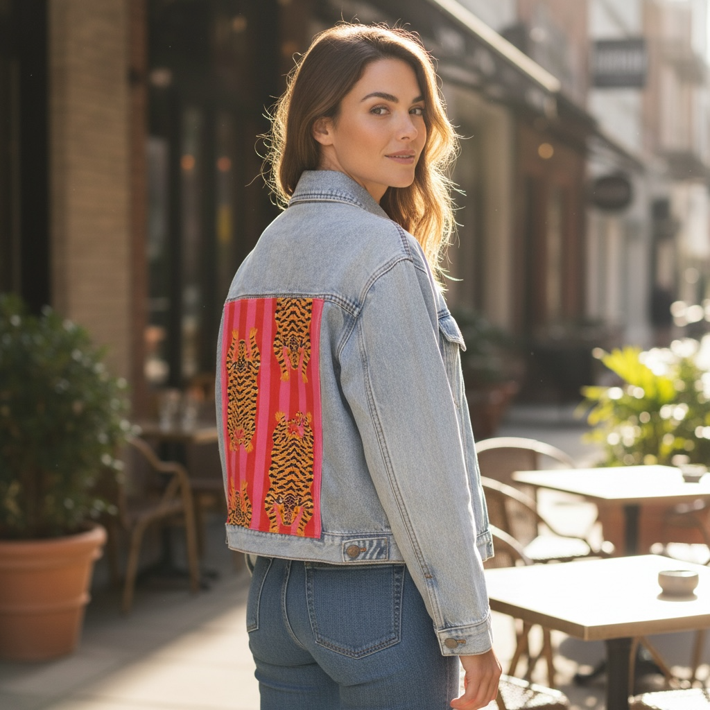 Veveret Black Tiger denim Jacket