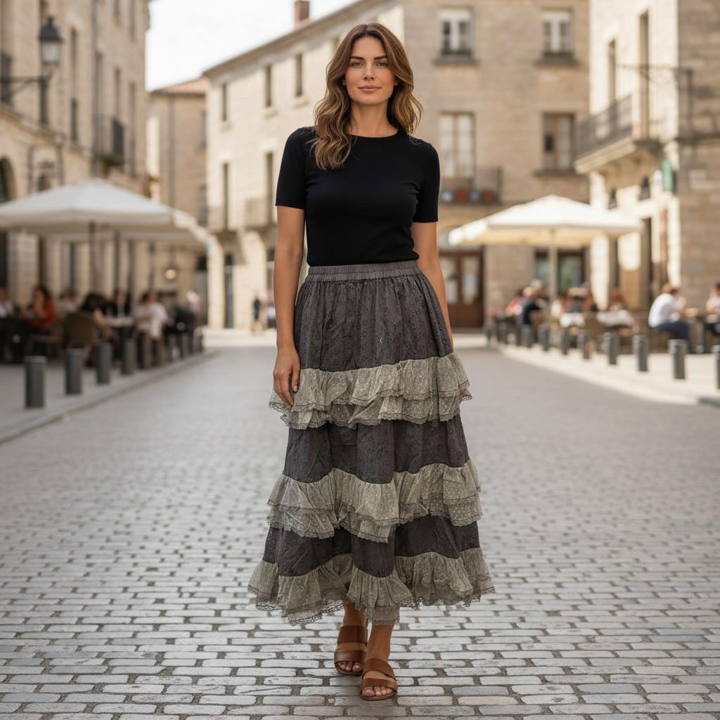 Paper Lace Vintage black Skirt