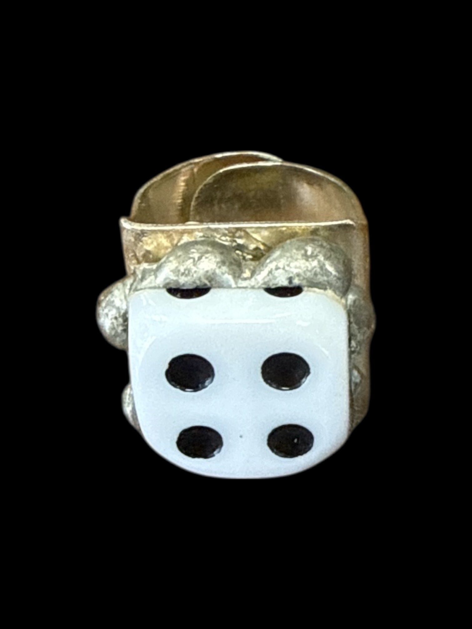 Silver dice ring