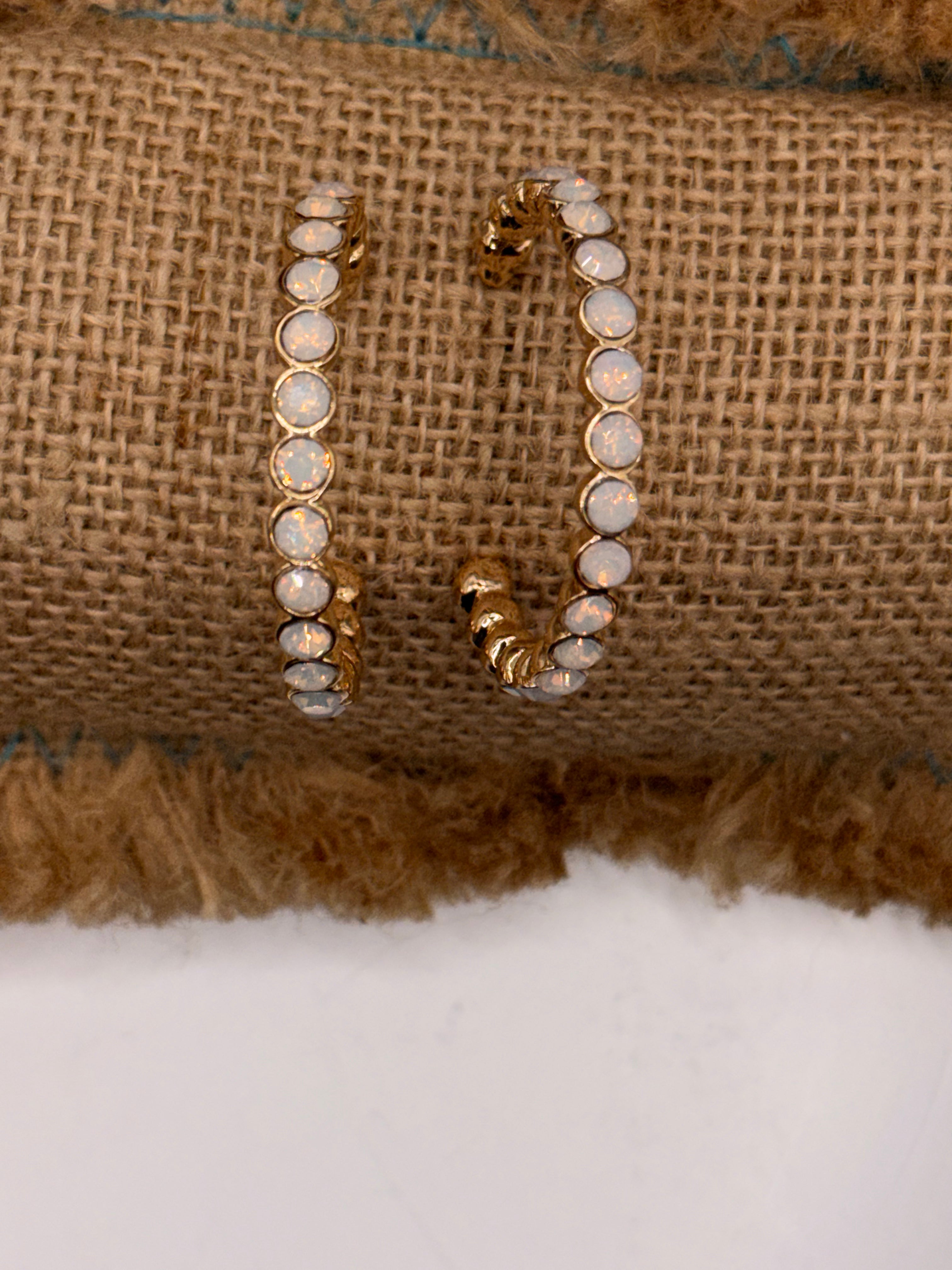 Alice Opal Half Hoops