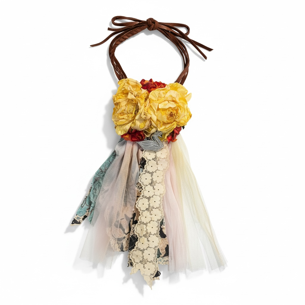 A rare Bird Garden Flower Necklace