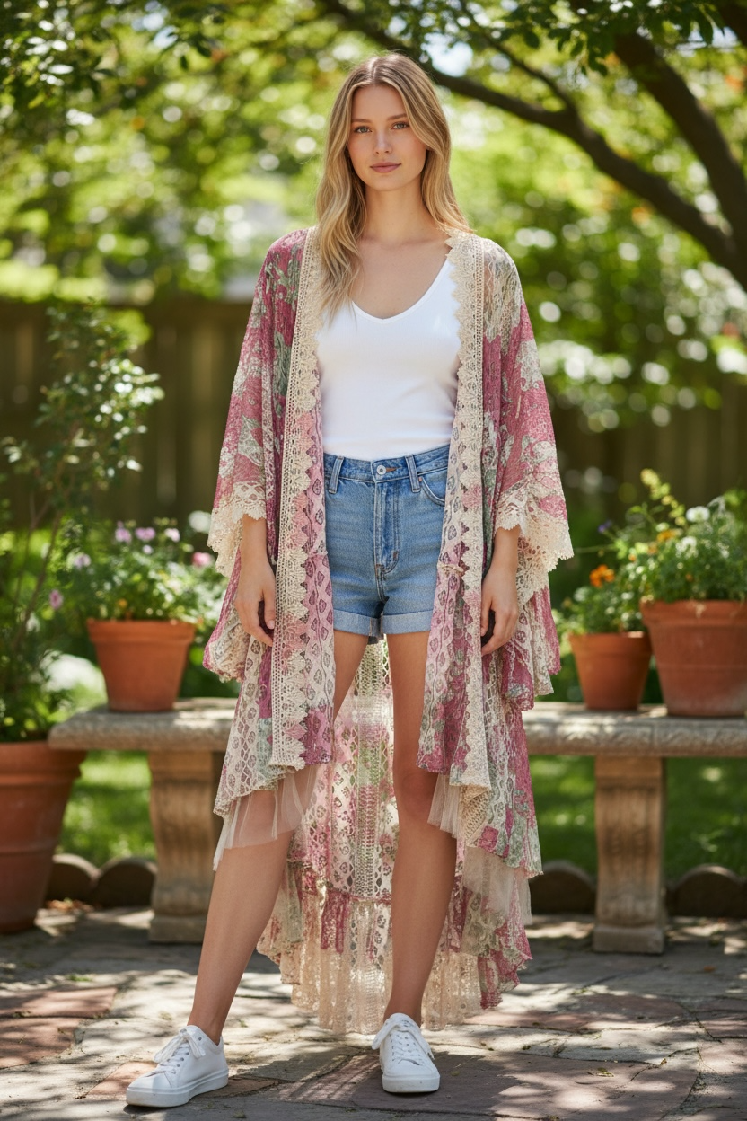 Floral lace crochet-size medium