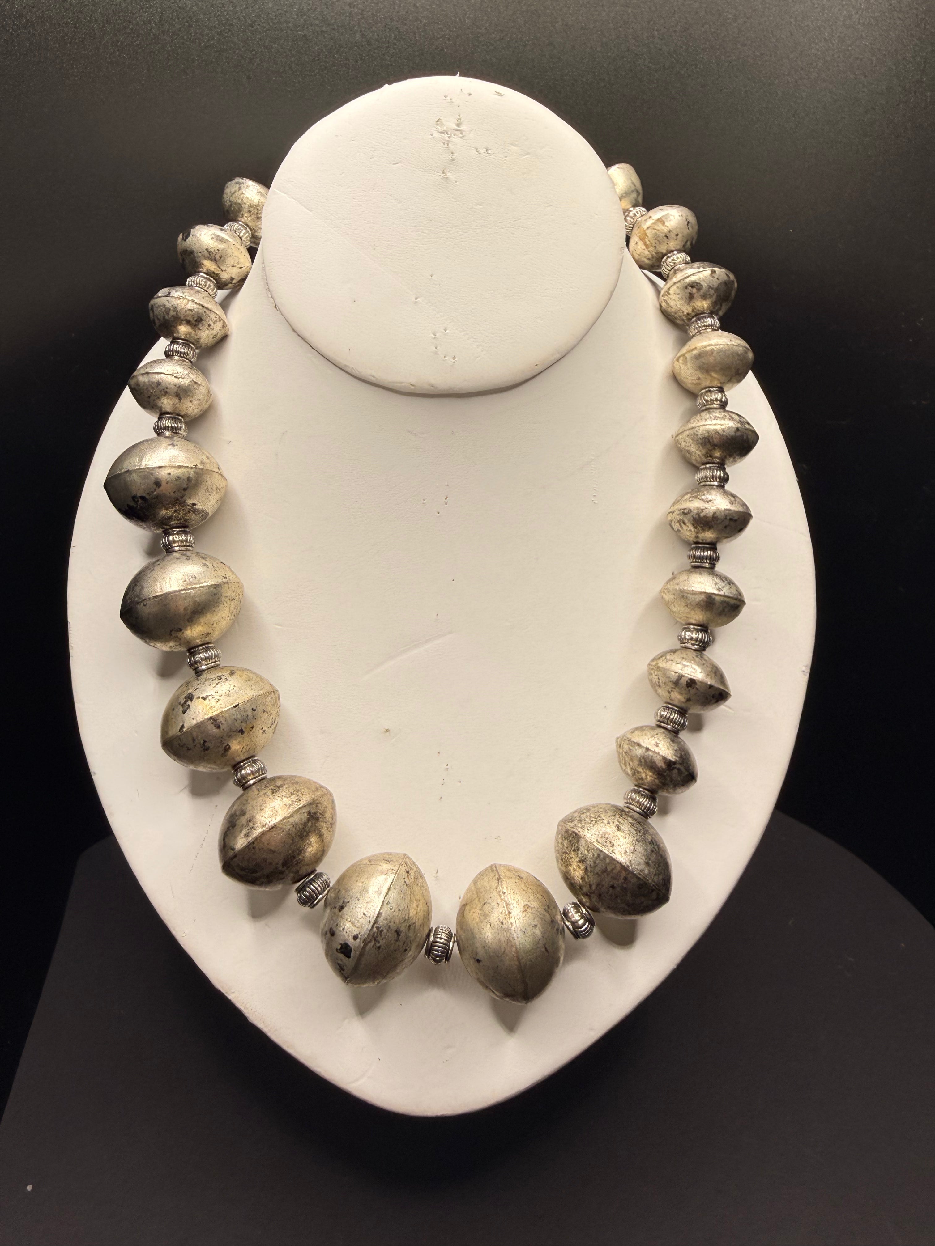 Long Silver Beads