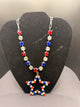 Red, Crystal, And Blue Star Golden or silver Necklace