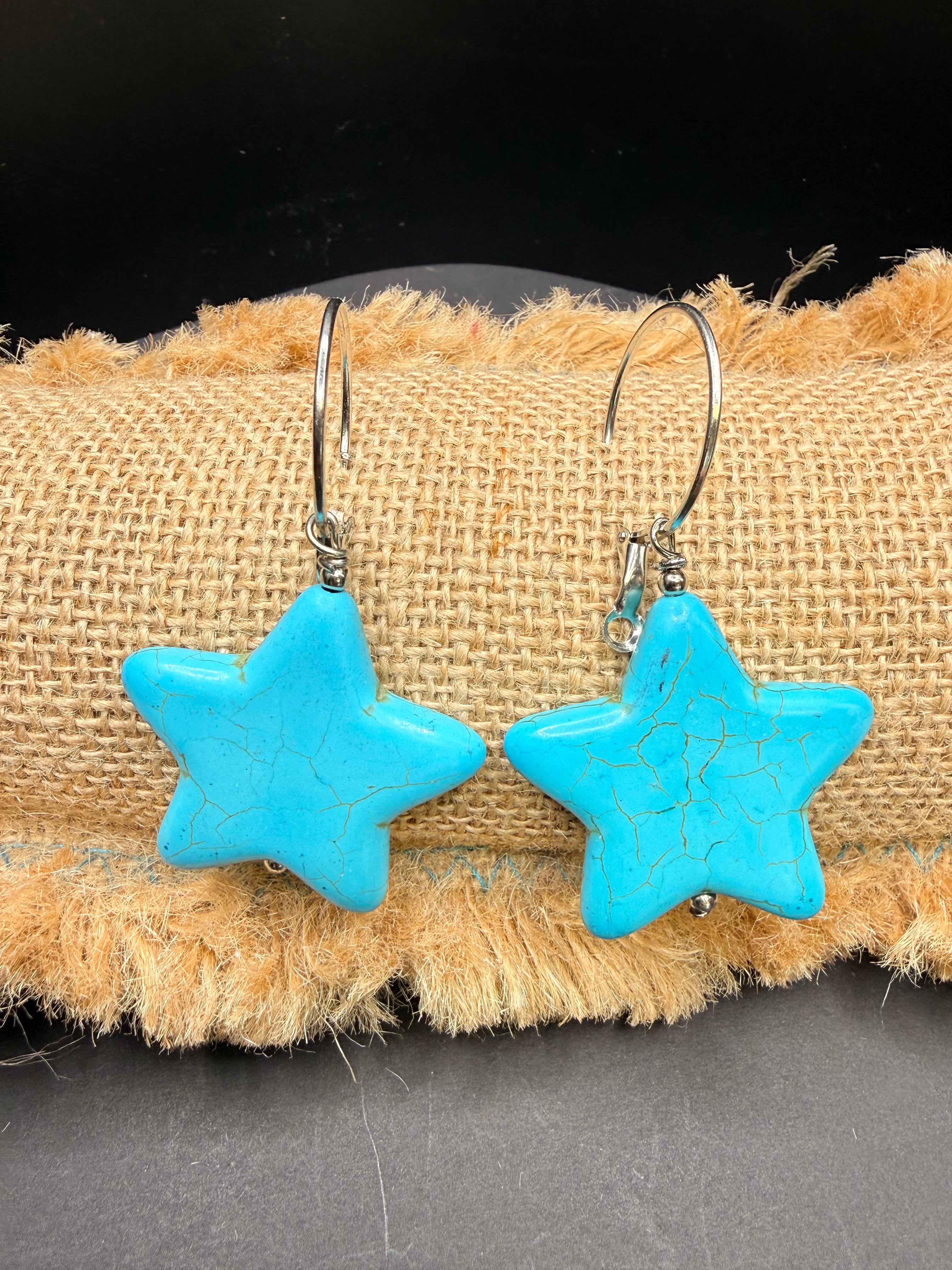 Alice large turquoise star earrings