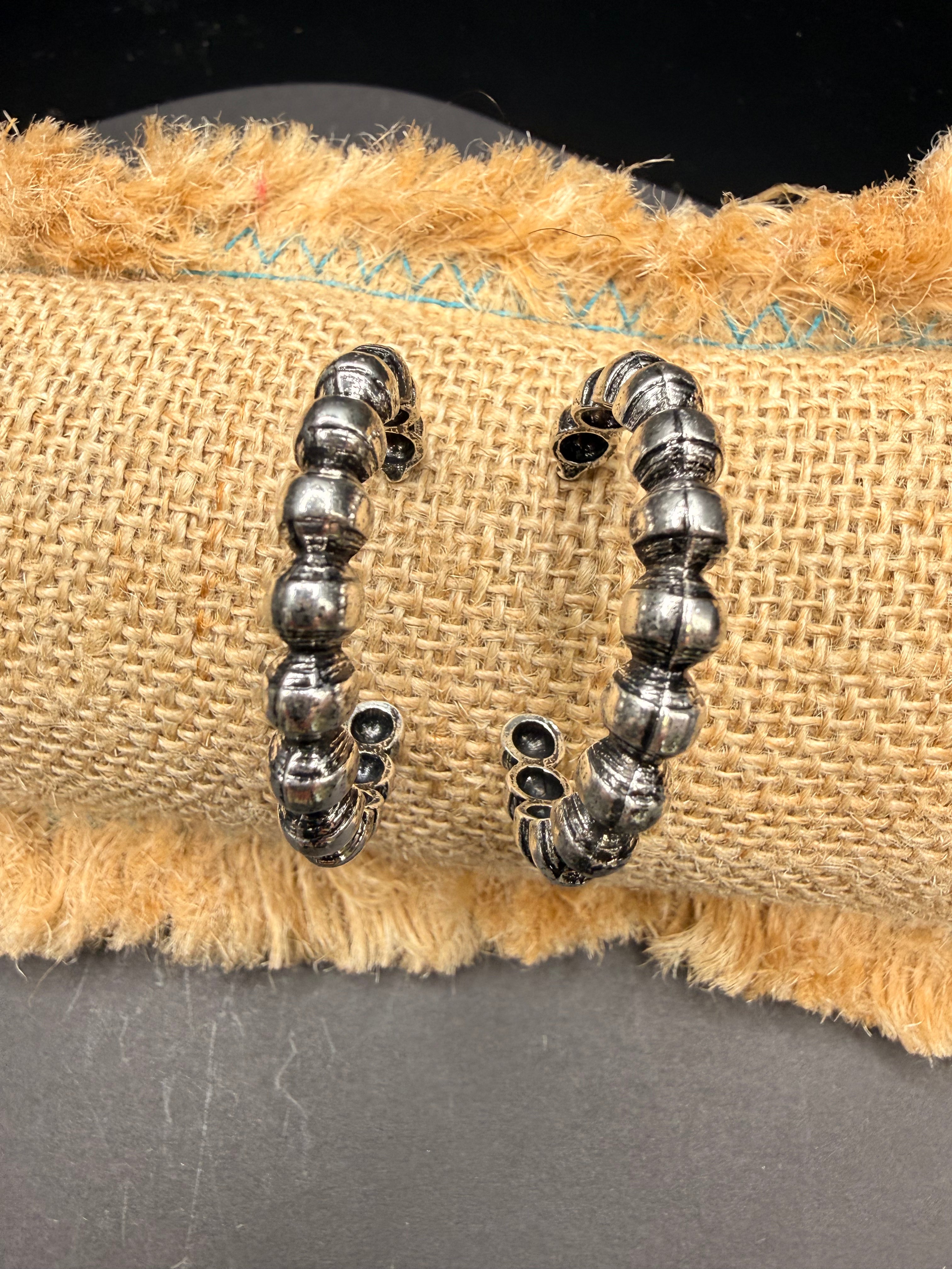 Alice silver bubble hoop earrings