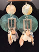 A Rare Bird Teal Shell & Cone Charm Earring