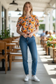 I Love Linen Retro Flower Top