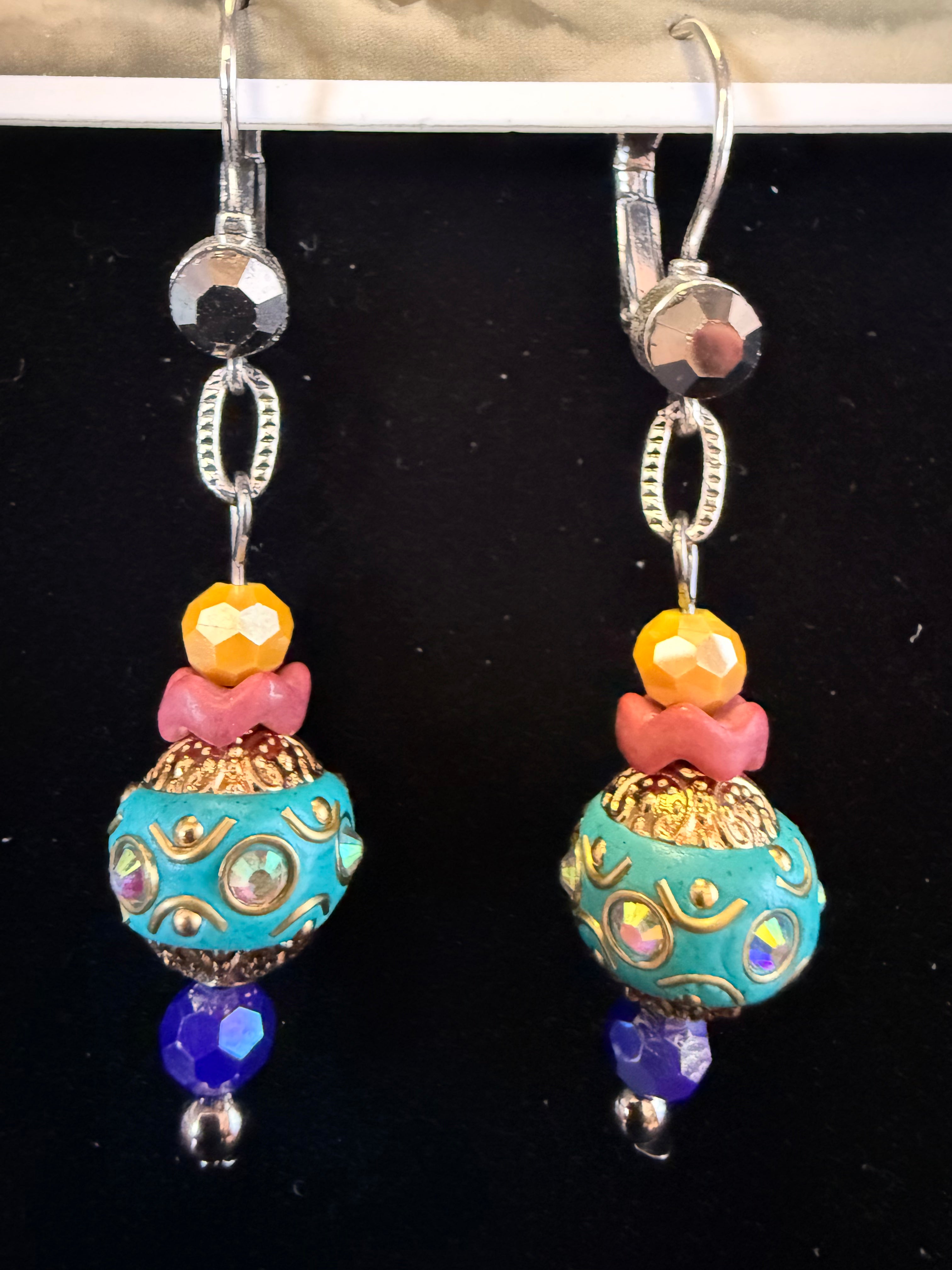 Lost and Found Dangling Silver Turquoise Earrings