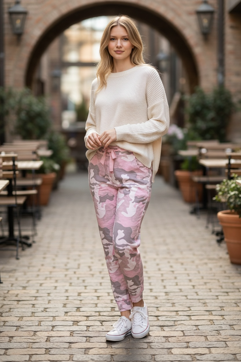 Gigi Moda Light Pink Camo Joggers