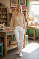 Gigi Moda Gold Crochet Top