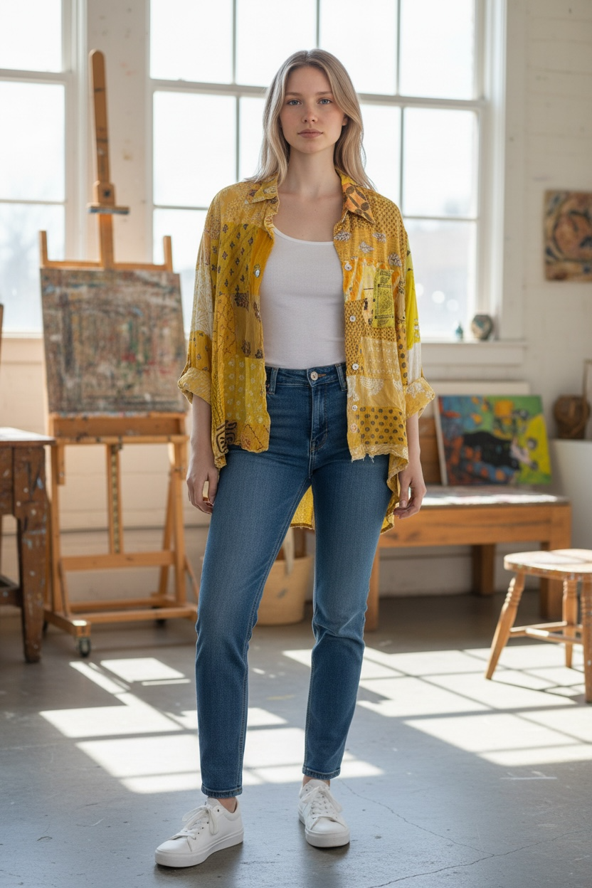 Jaded Gypsy Patchwork Sunrise Top
