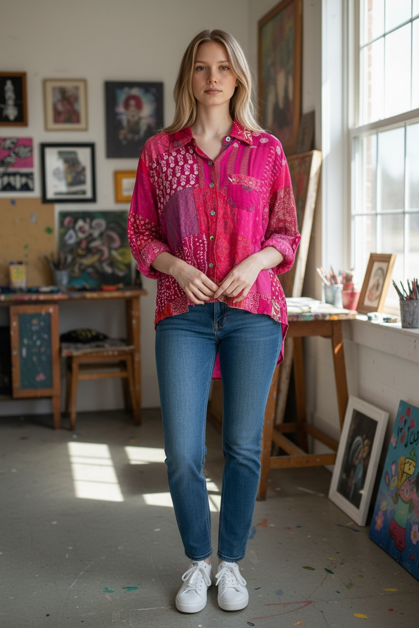 Jaded Gypsy Patchwork Sunrise Top