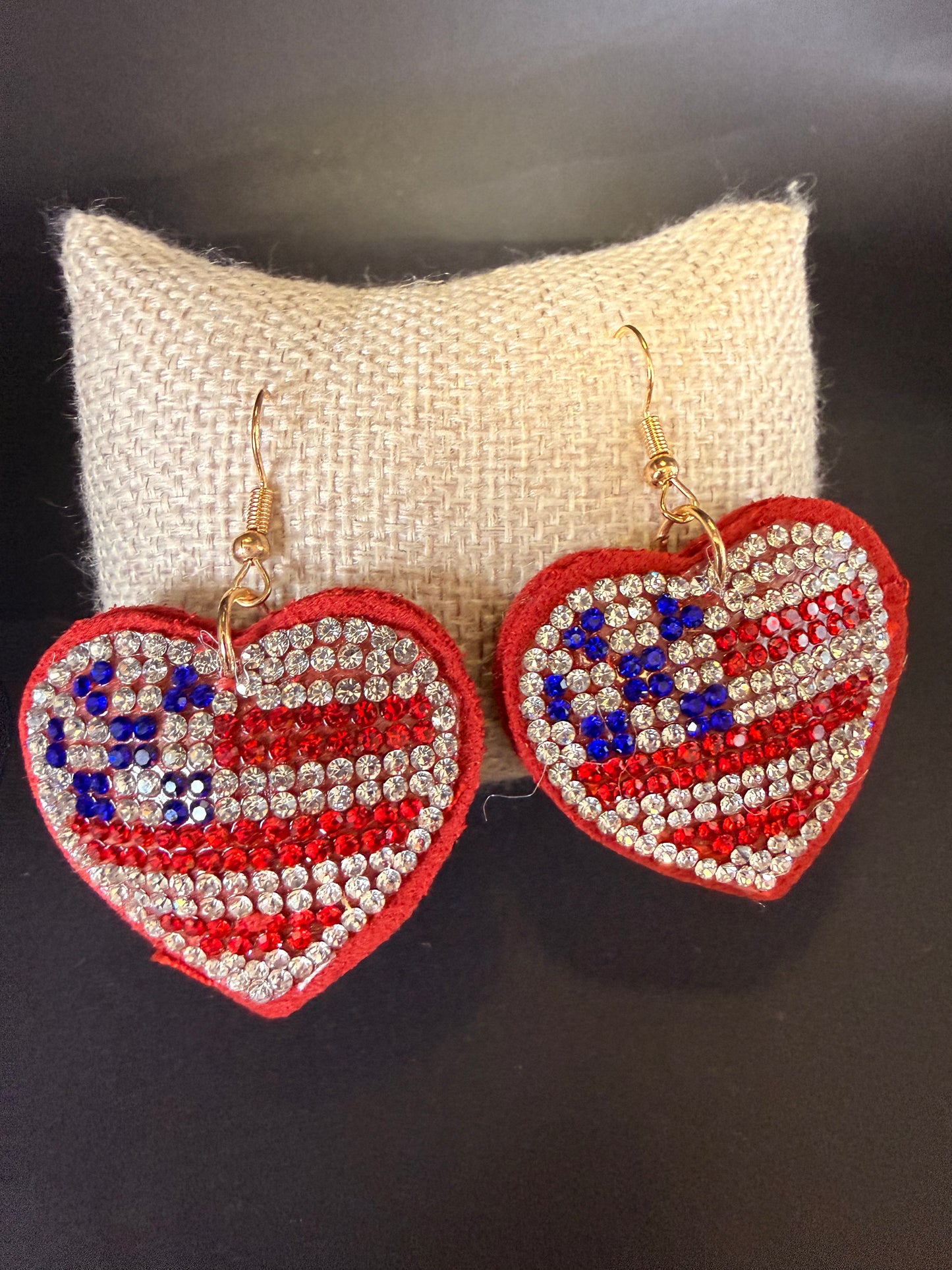 Alice Crystal Flag Heart Earrings