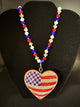Alice 3D Flag Heart Bead Necklace