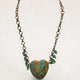 Lost and Found Antique Gold Turquoise Heart Necklace
