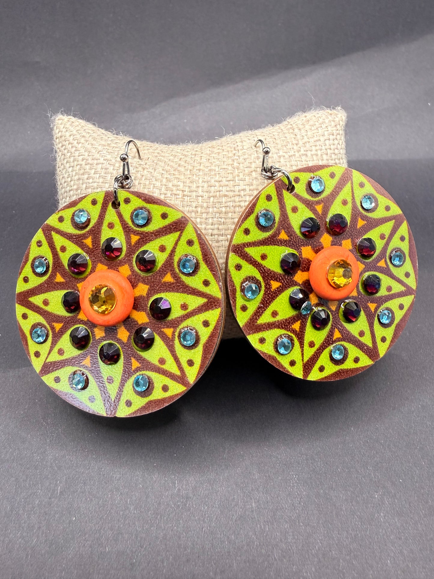 Lost and Found Green Disk Earrings