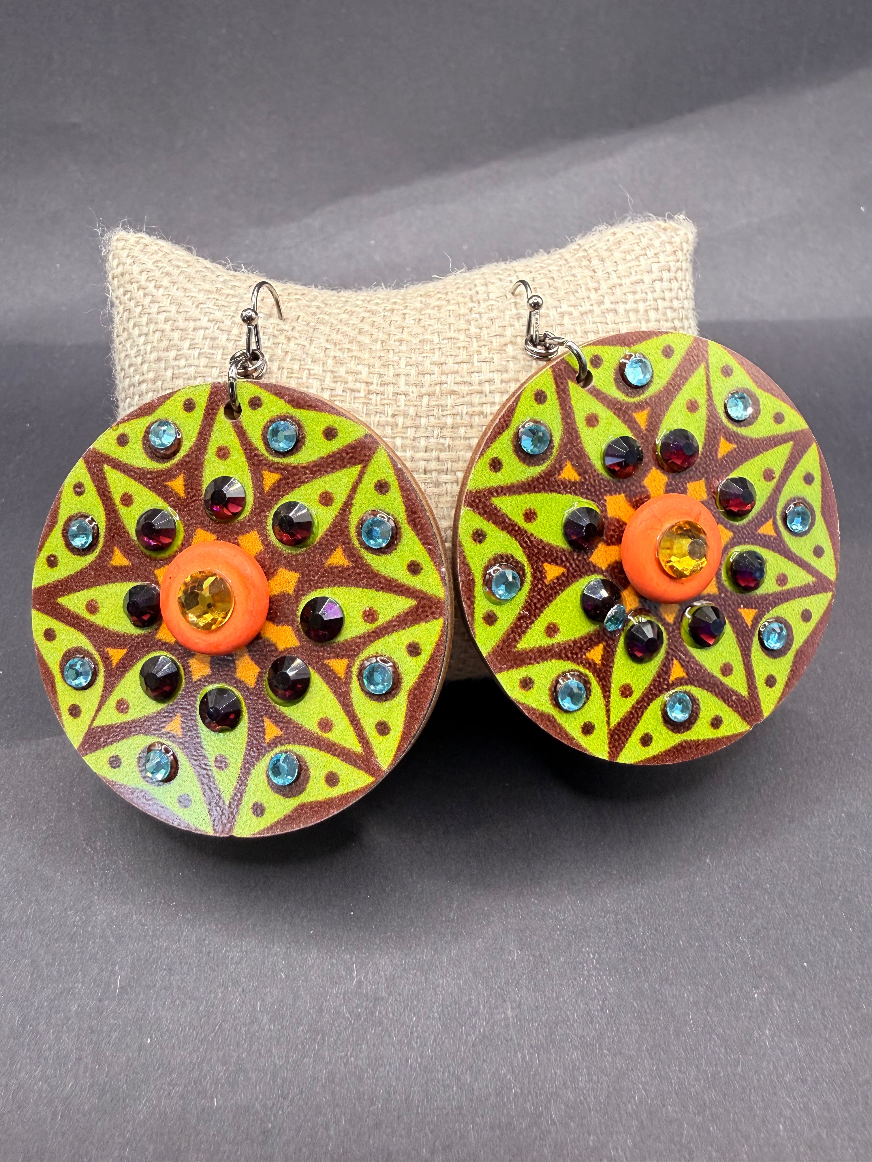 Lost and Found Green Disk Earrings