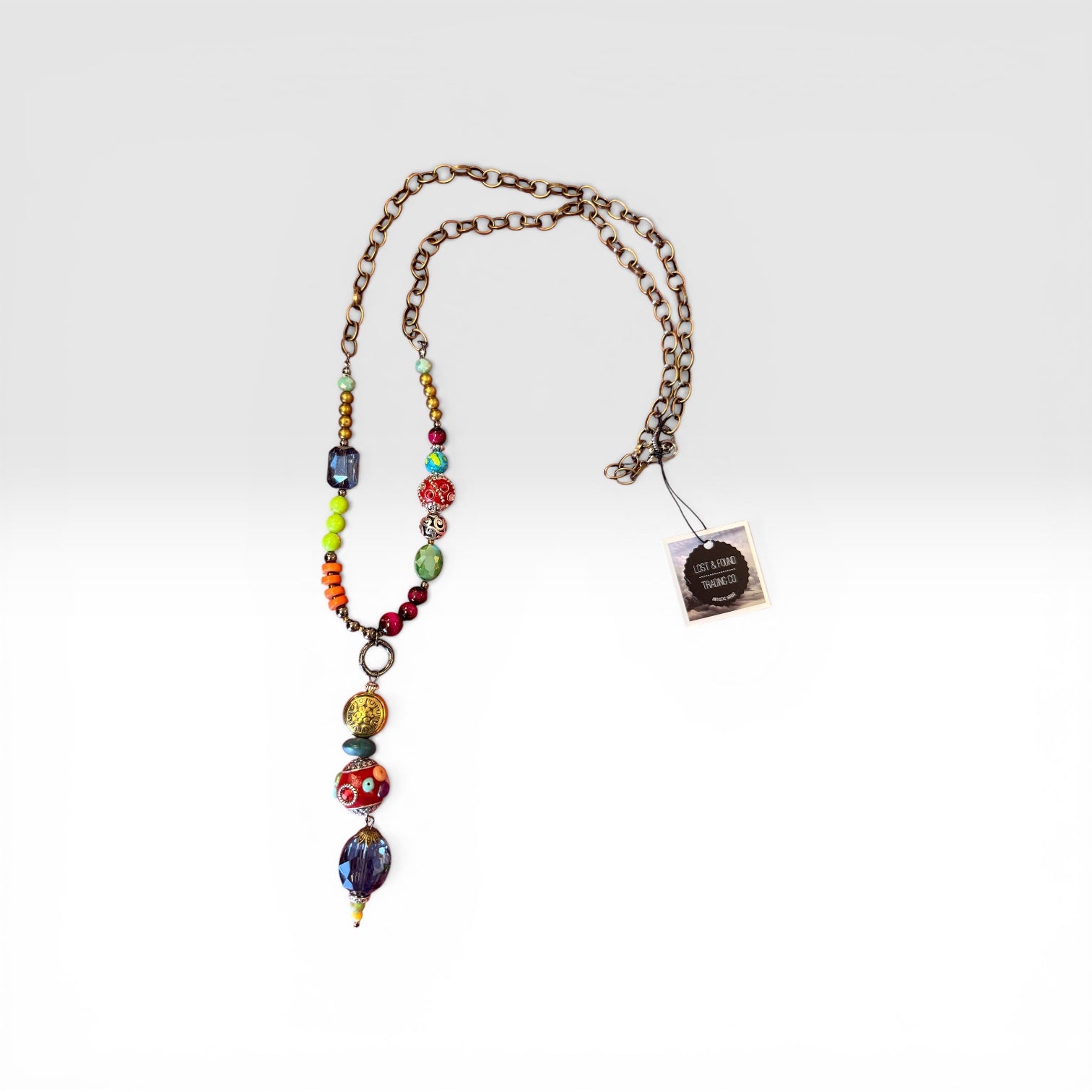 Lost and Found Long Boho Bead Necklace