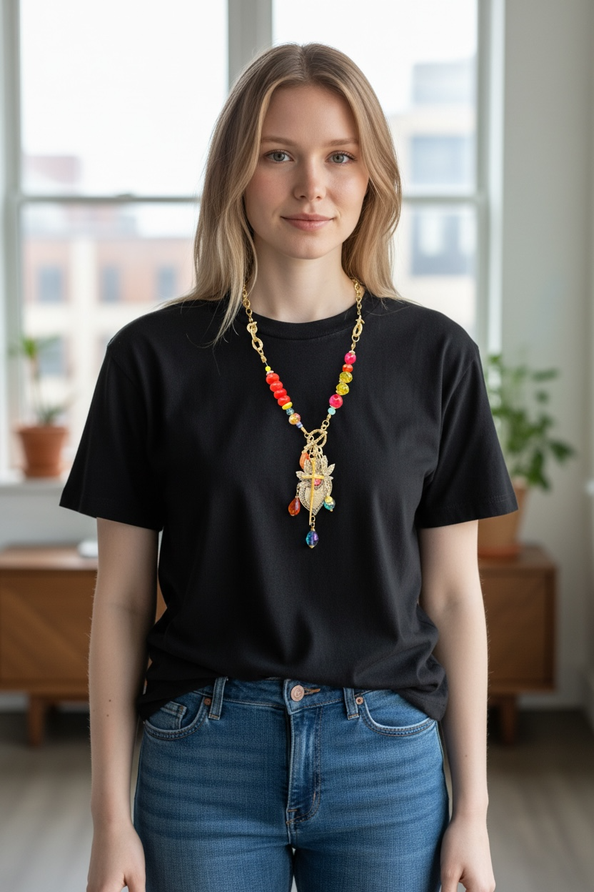 Lost and Found Heart & Cross Necklace