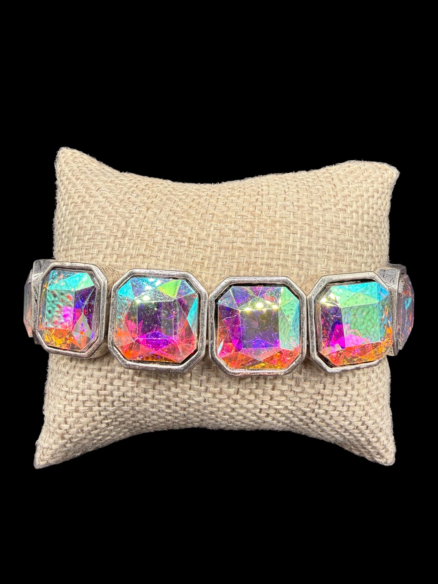 Alice Silver Crystal Square Bracelet