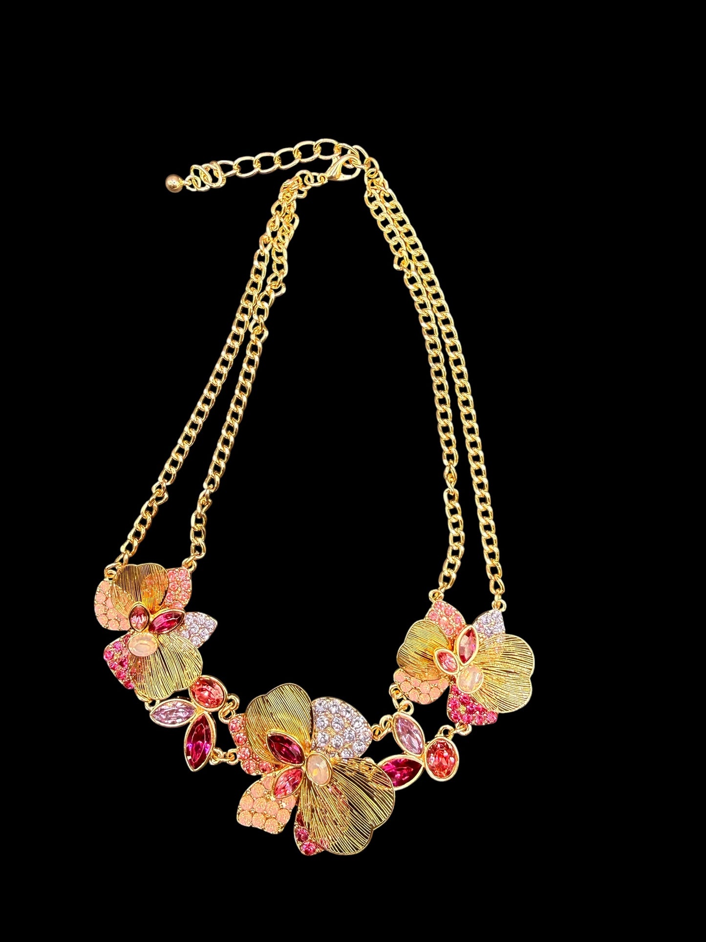 Alice Crystal Flower Statement Necklace