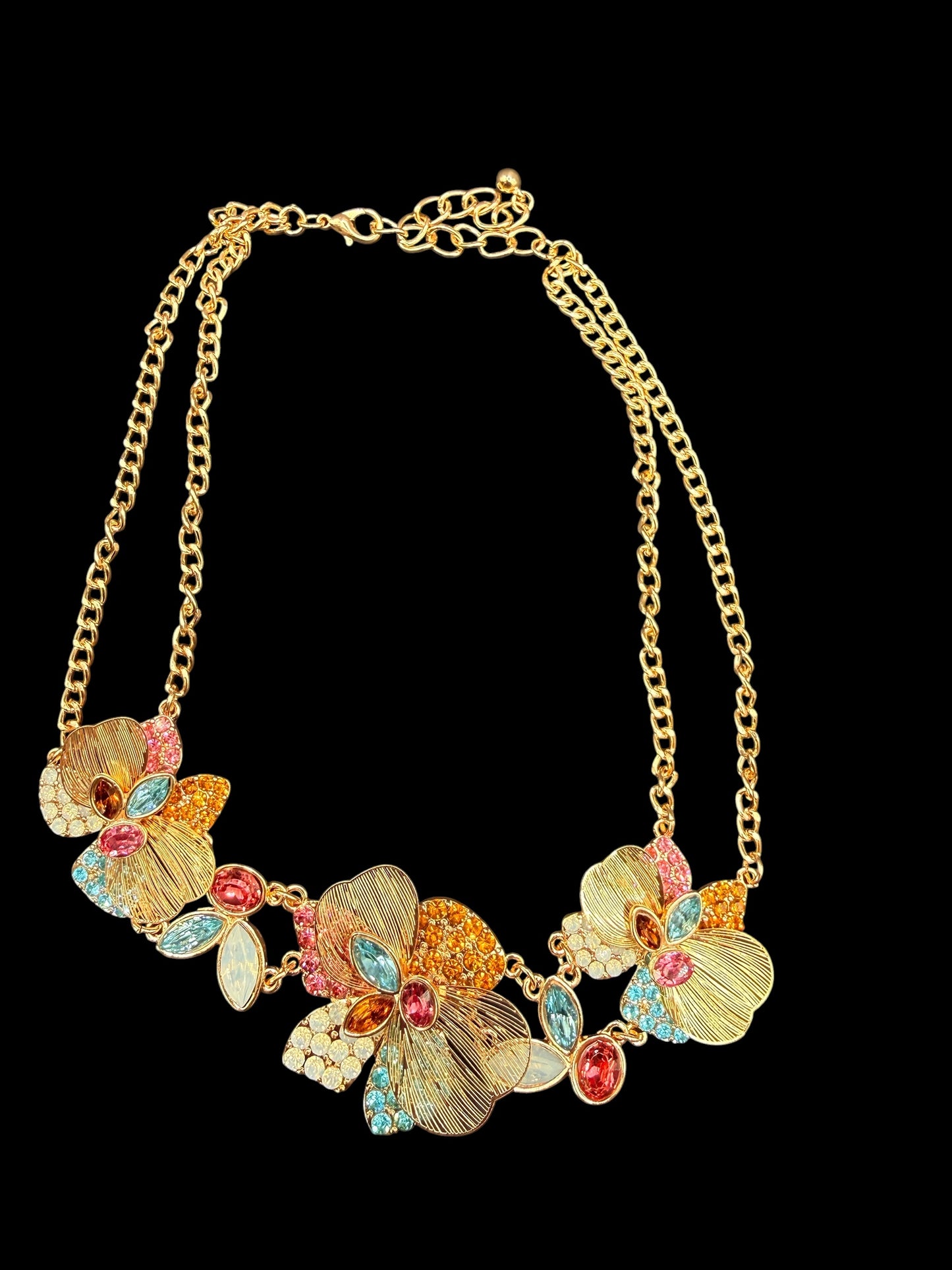 Alice Crystal Flower Statement Necklace